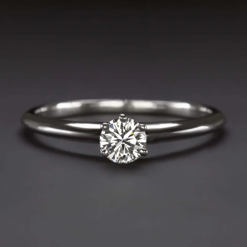 custom engagement rings -AUTHENTIC VINTAGE TIFFANY & CO DIAMOND ENGAGEMENT RING 0.34ct F-G VVS PLATINUM