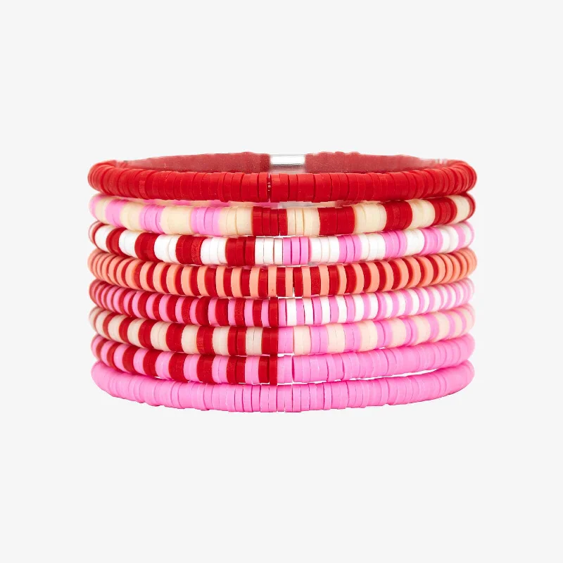 Ladies bracelets fast radiance -Vacation Vibes Pink Moment Stretch Bracelet Set of 8