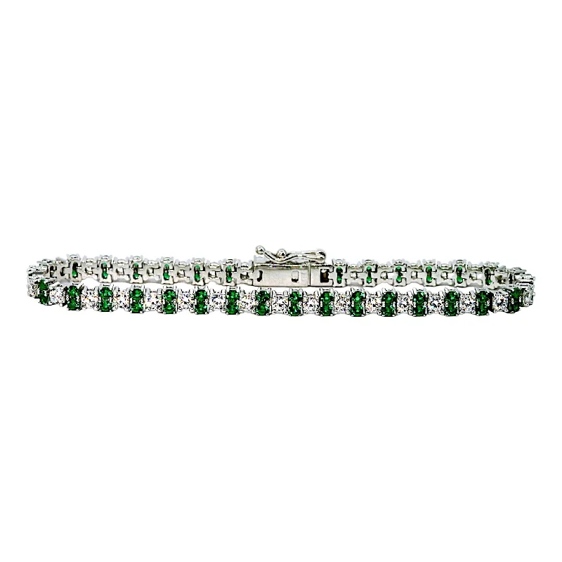 Ladies bracelets duo glow bracelet -Emerald Green Tennis Bracelet