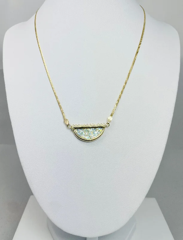 Ladies necklaces dune radiance -16" Cool Artisan Glass 14k Yellow Gold Necklace