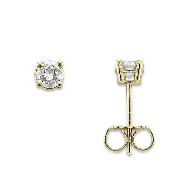 ladies earrings glamorous-14KT YELLOW GOLD 1/3 CTW ROUND DIAMOND EARRINGS