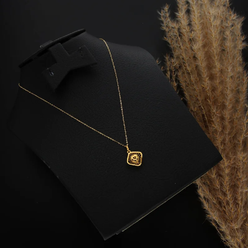 Ladies necklaces myth shine -Gold Necklace (Chain With Rectangle Shaped Pendant) 21KT - FKJNKL21KM9810