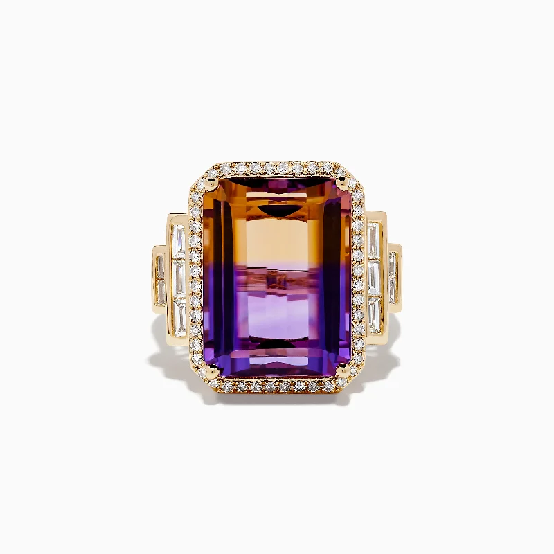 ladies rings zales-14K Yellow Gold Ametrine and Diamond Ring