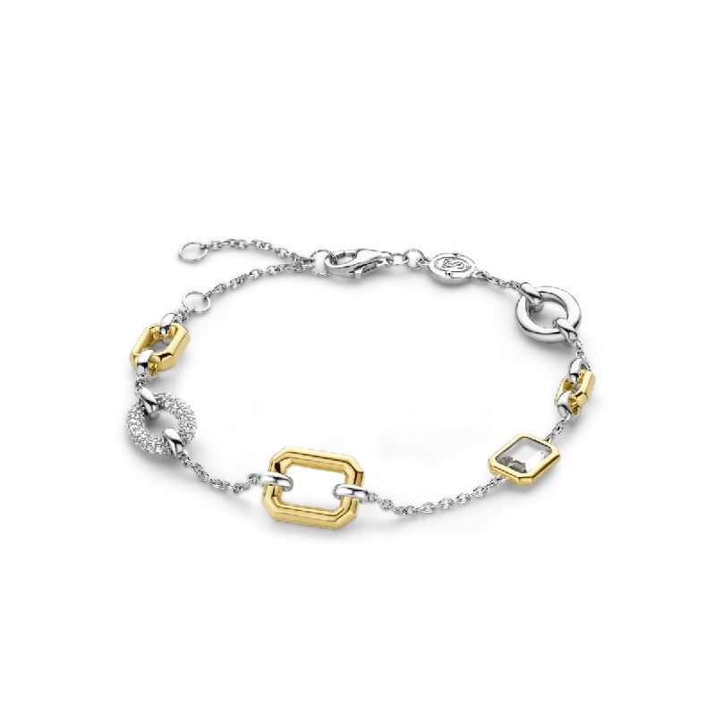 Ladies bracelets sun radiance -Ti Sento 18ct Gold Vermeil Silver Shapes Bracelet