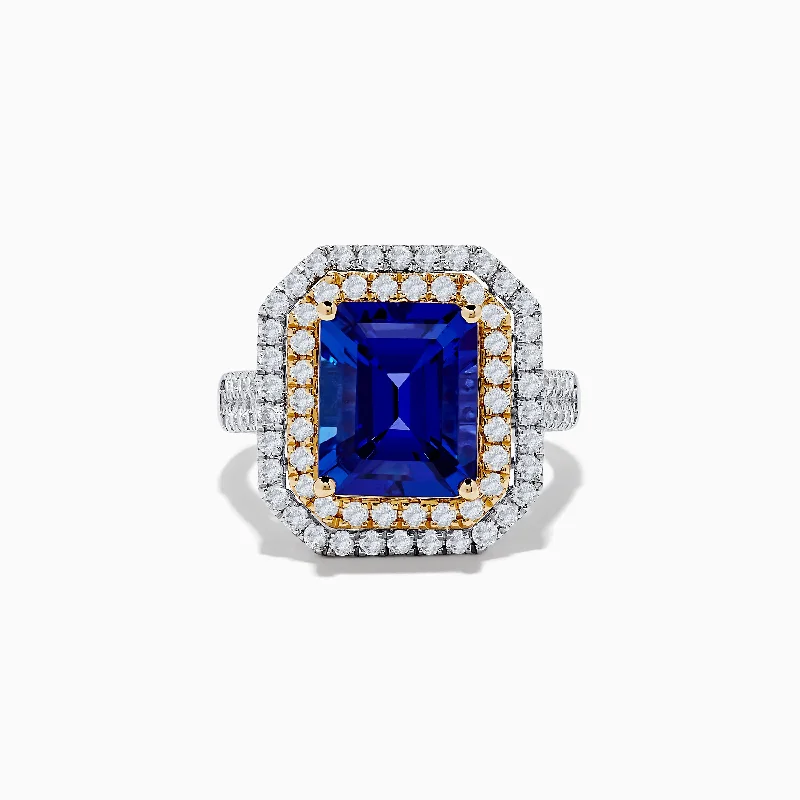 ladies rings organizer-Nahla Siri 14K Two Tone Gold Tanzanite and Diamond Ring