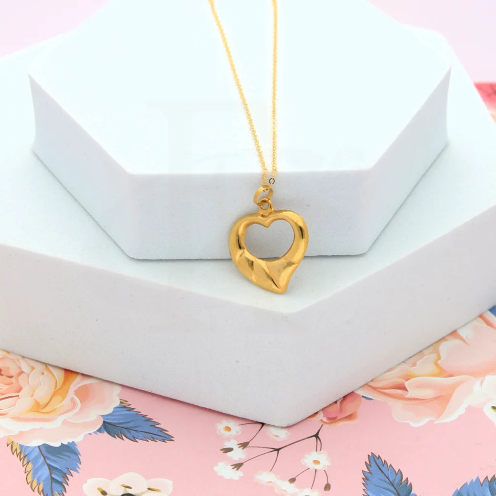 Ladies necklaces hue radiance -Gold Necklace (Chain with Heart Pendant) 21KT - FKJNKL21KM8208