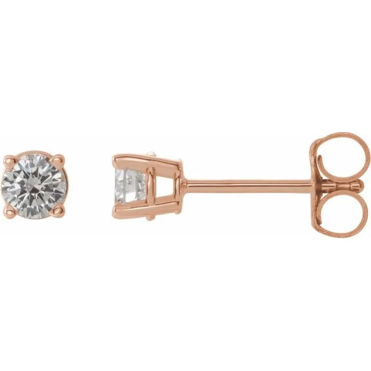 ladies earrings magnetic-14K Rose 1/3 CTW Natural Diamond Stud Earrings