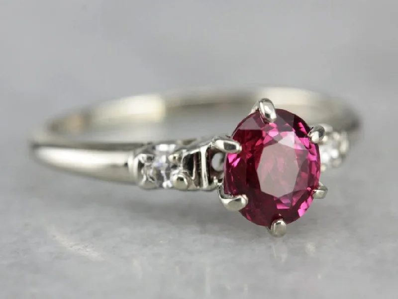 matching engagement rings -Hot Pink Ceylon Sapphire Engagement Ring