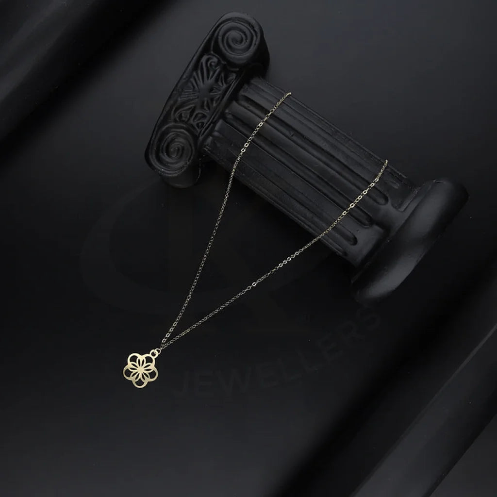 Ladies necklaces chill charm -Gold Flower Shaped Necklace 18KT - FKJNKL18KM5294