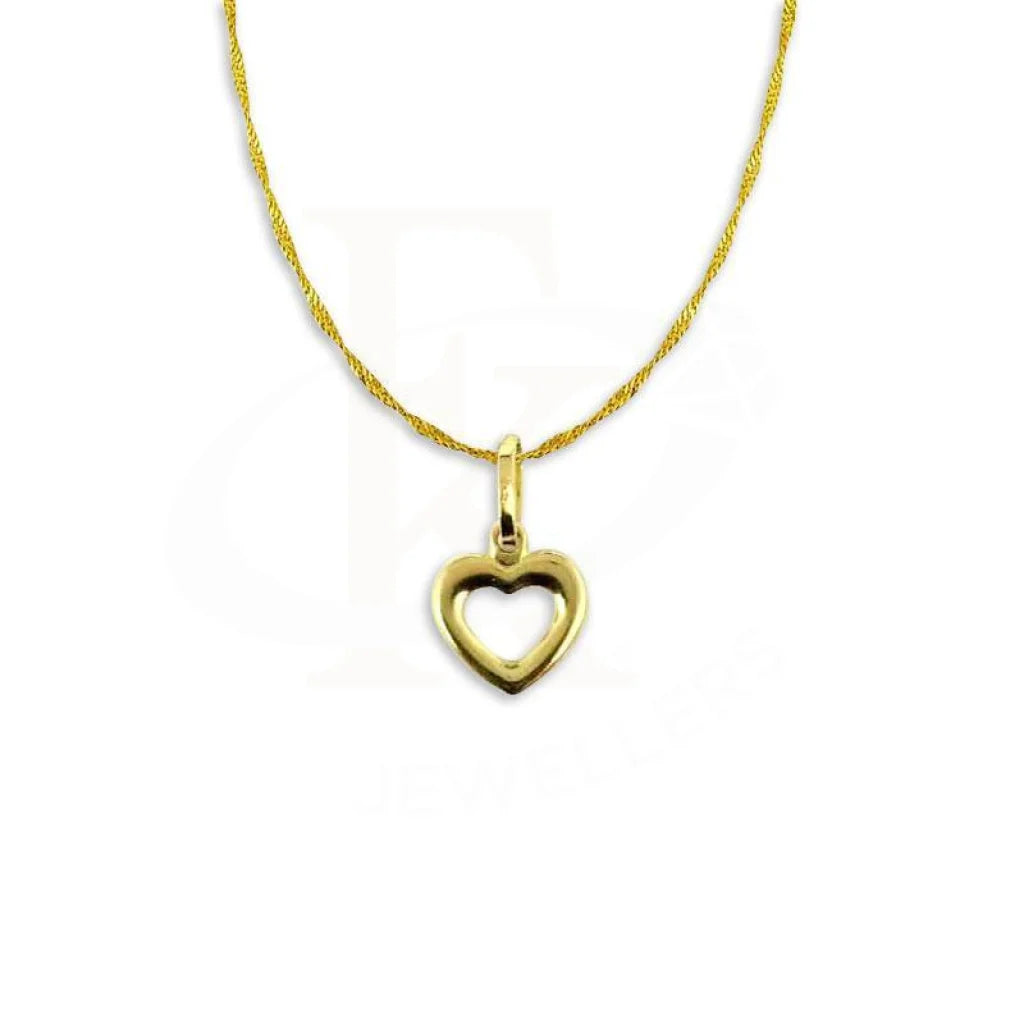 Ladies necklaces ridge shine -Gold Necklace (Chain with Heart Pendant) 18KT - FKJNKL1222