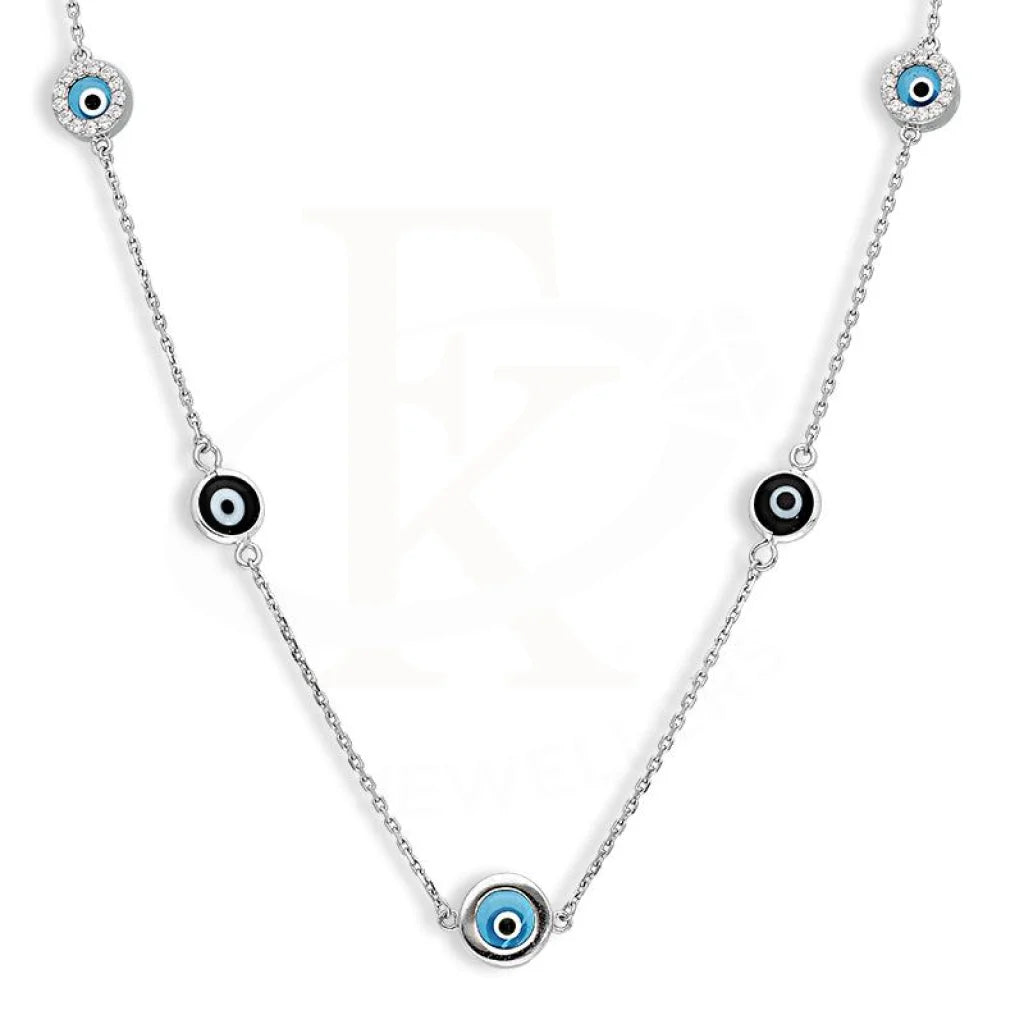 Ladies necklaces sole shine chain -Sterling Silver 925 Evil Eye Necklace - FKJNKLSL2642