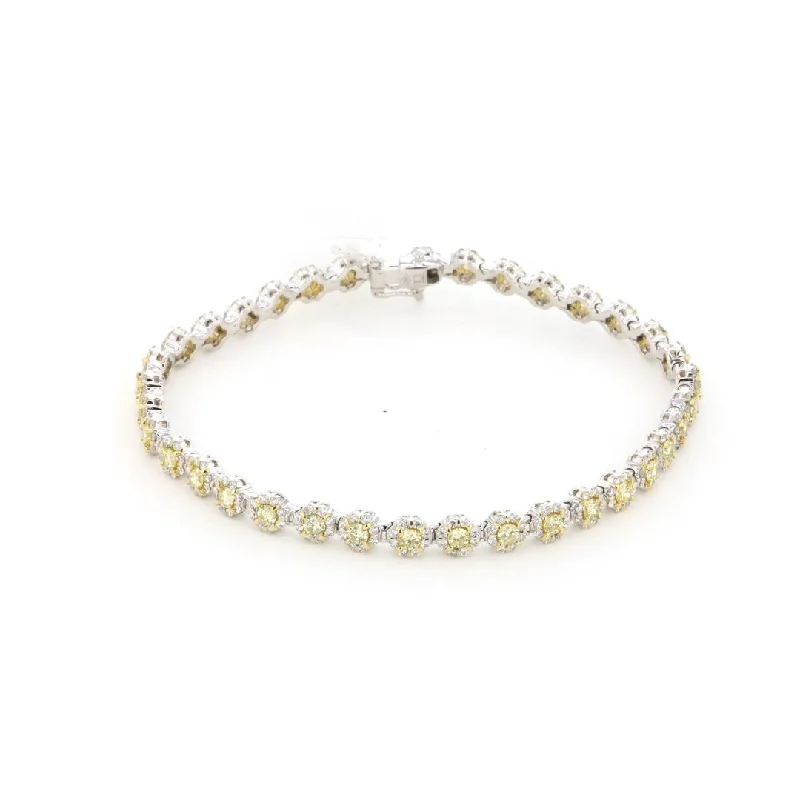 Ladies bracelets cord radiance -Yellow Diamond & White Diamond Tennis Bracelet