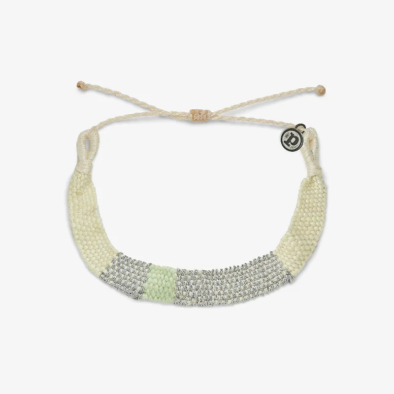 Ladies bracelets triple stone glow -Metallic Woven Bracelet