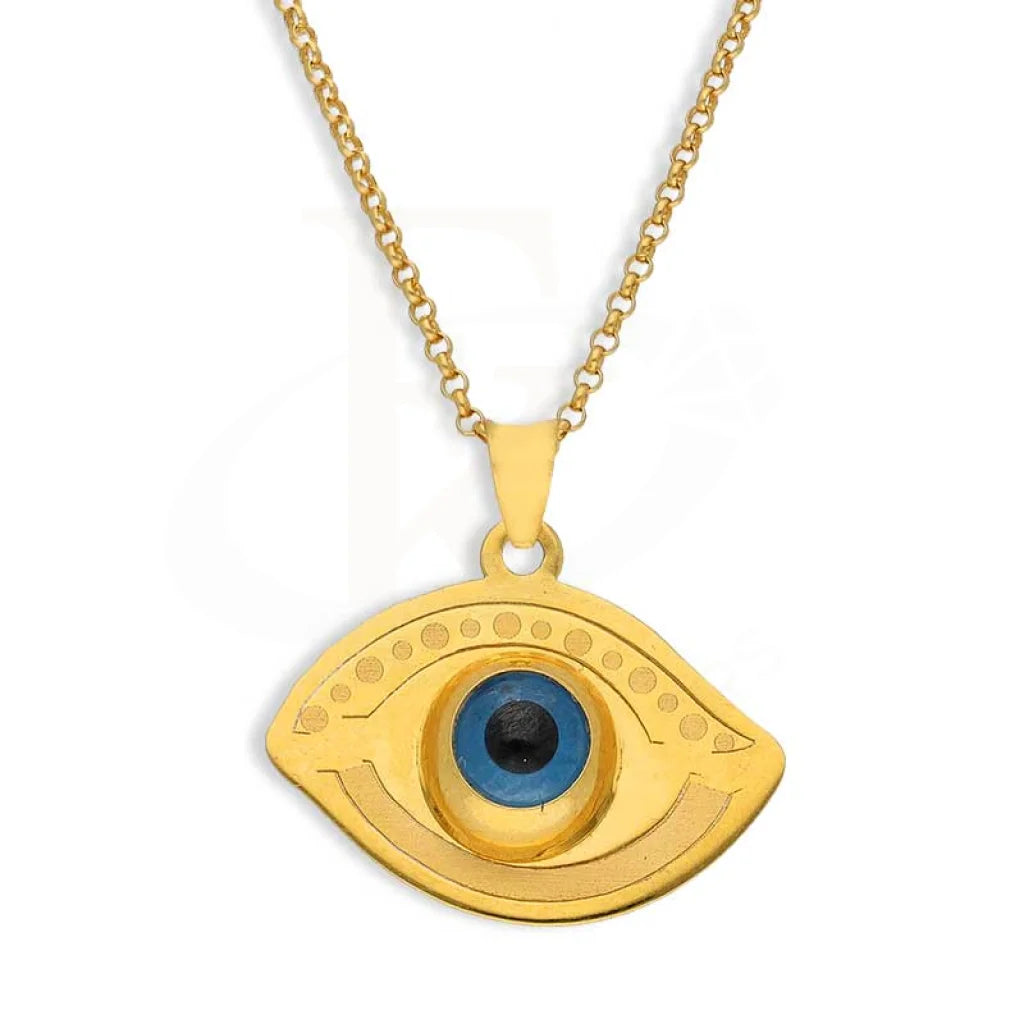 Ladies necklaces silver radiance glow -Gold Necklace (Chain with Evil Eye Pendant) 21KT - FKJNKL21K2441