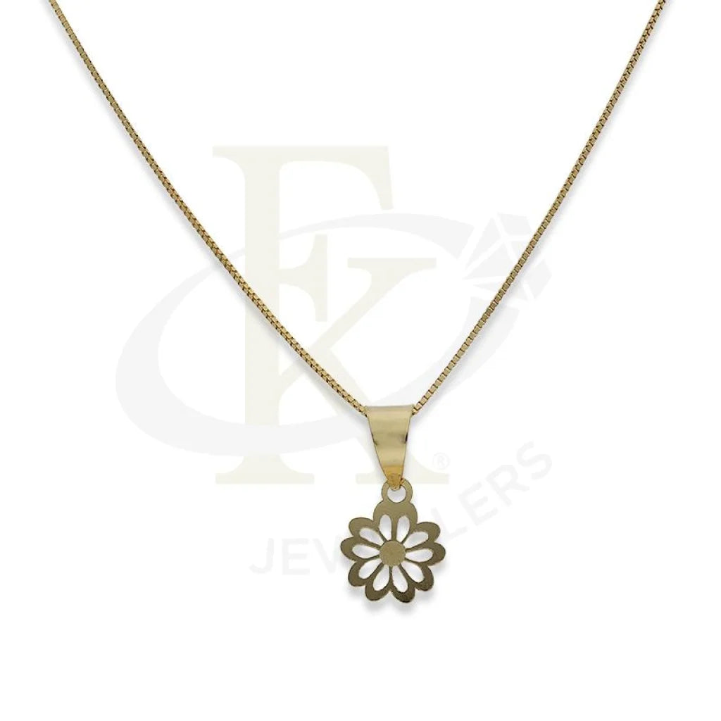 Ladies necklaces bloom charm -Gold Necklace (Chain with Flower Pendant) 18KT - FKJNKL18K2305