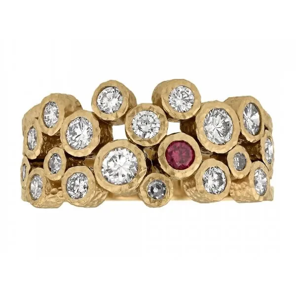 ladies rings pink-Organic Diamond Cluster Ring