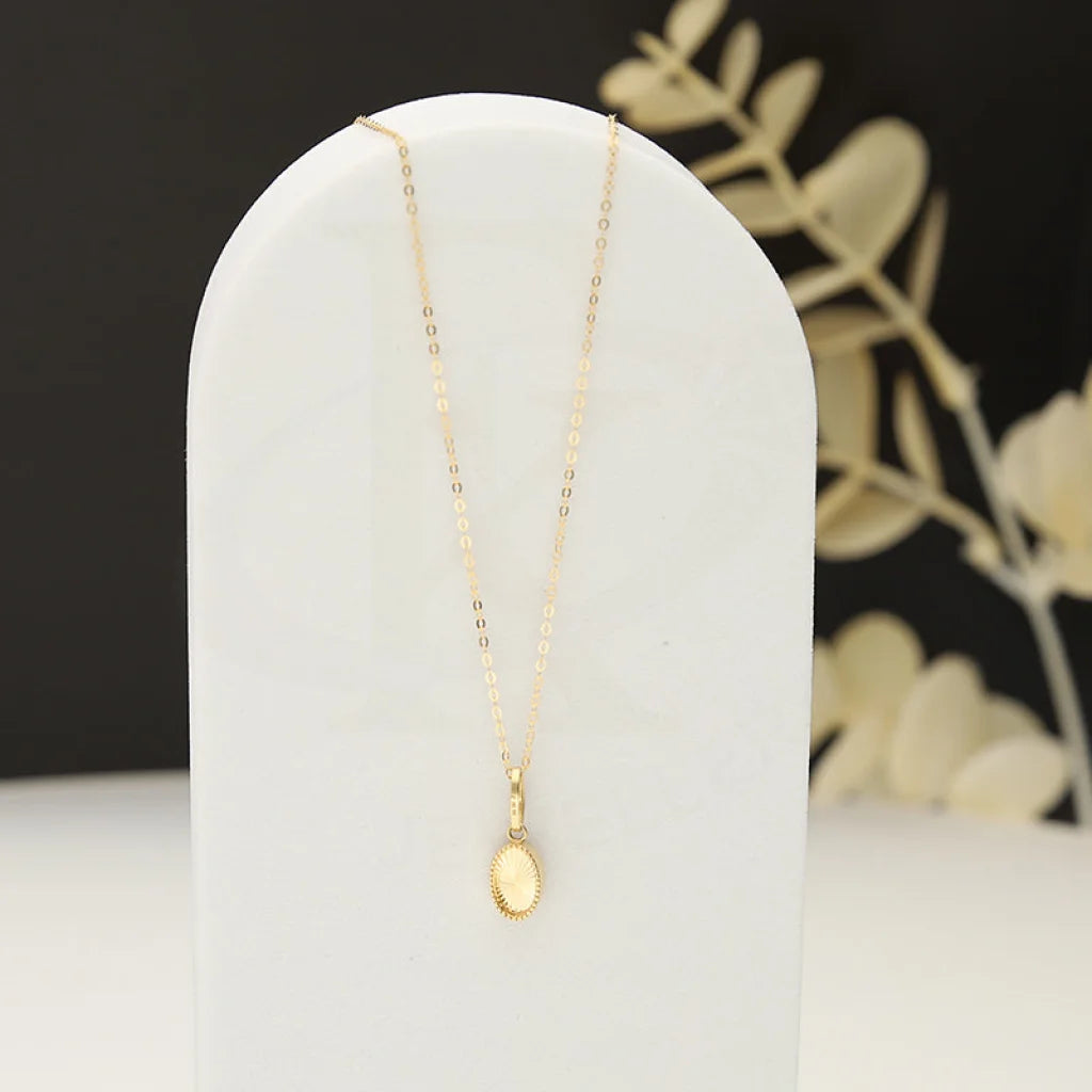 Ladies necklaces always glow -Gold Necklace (Chain With Oval Shaped Pendant) 18KT - FKJNKL18K5242