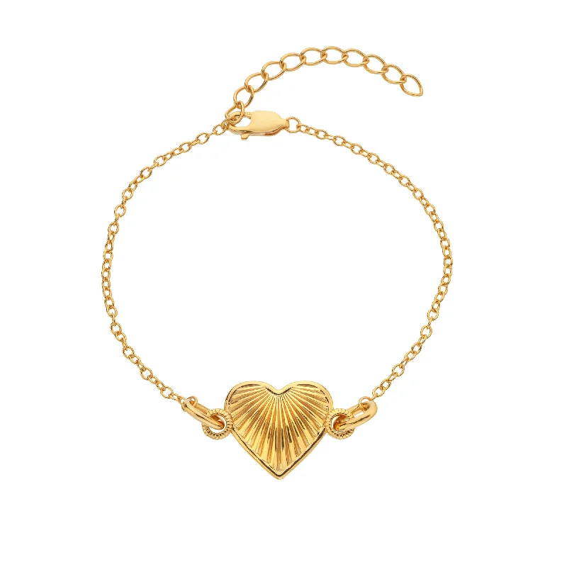 Ladies bracelets zap glow -Hot Diamonds Gold Vermeil Essence Heart Bracelet