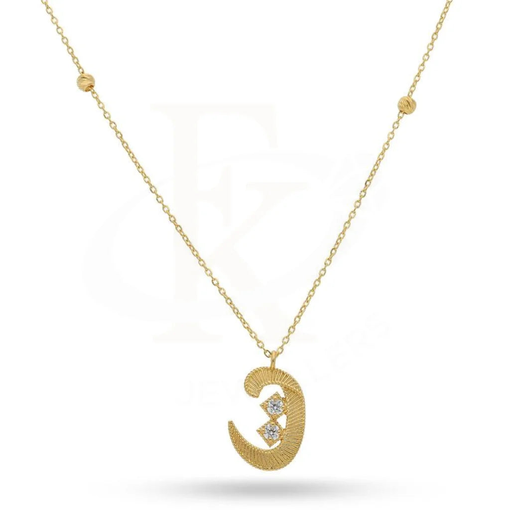 Ladies necklaces old shine -Gold Arabic Alphabet ت Necklace 21KT - FKJNKL21K2139