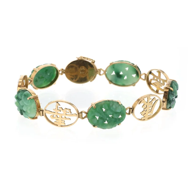 Ladies bracelets carved charm -Nephrite Jade Bracelet