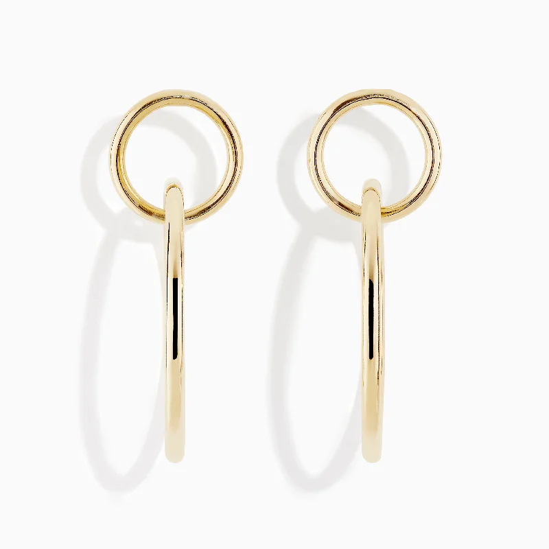 ladies earrings elegant-14K Gold Interlock Tube Earrings