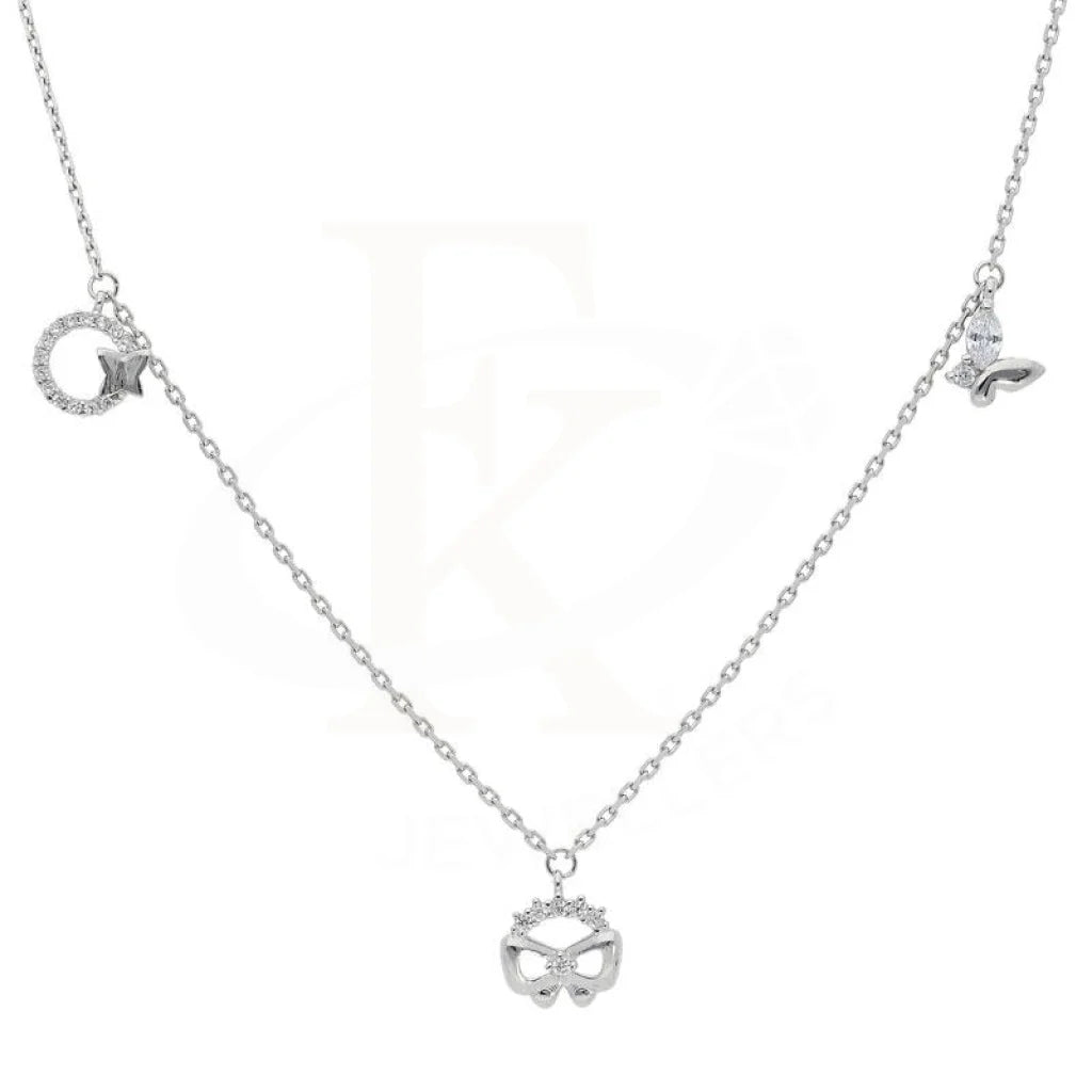 Ladies necklaces pave glow -Sterling Silver 925 Knot with Star and Butterfly Necklace - FKJNKL1951