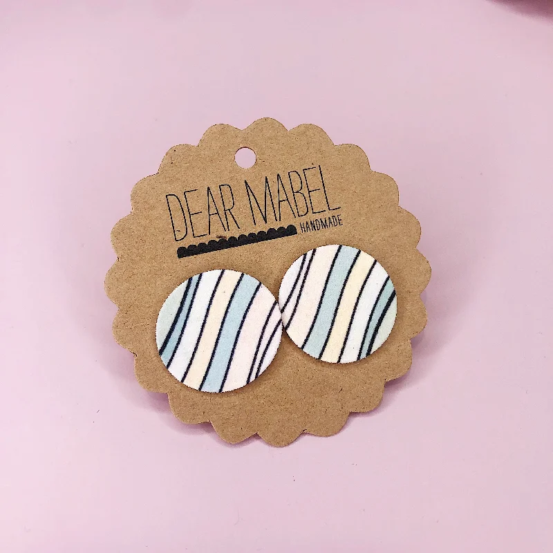 ladies earrings patterned-Dear Mabel Handmade - Bright Stripe Earrings*