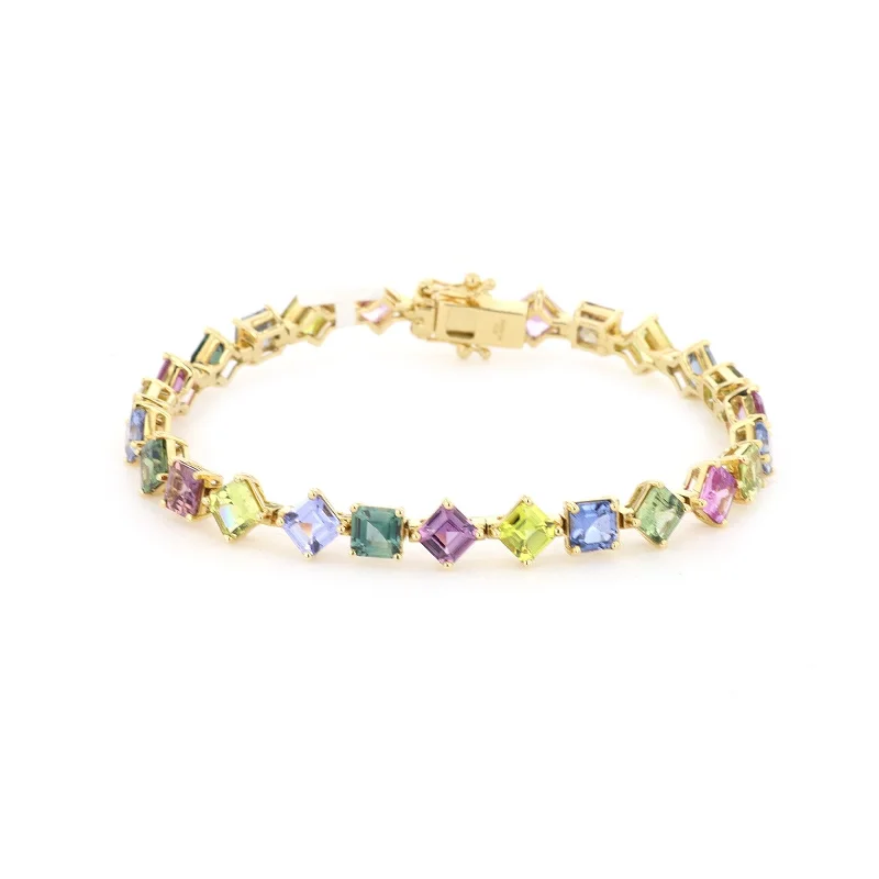 Ladies bracelets neon shine -Multi-Color Sapphire Bracelet