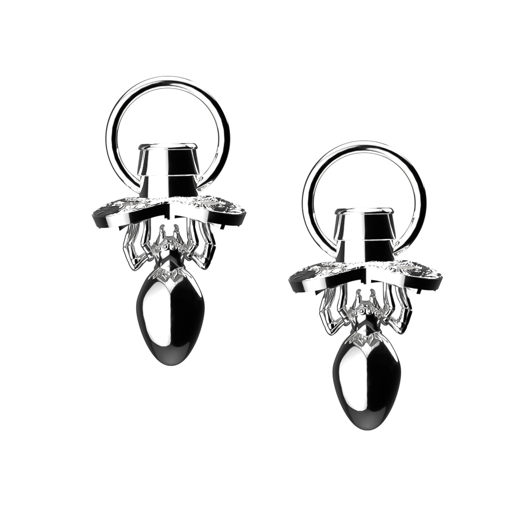 ladies earrings handmade-SPIDER PACIFIER EARRING