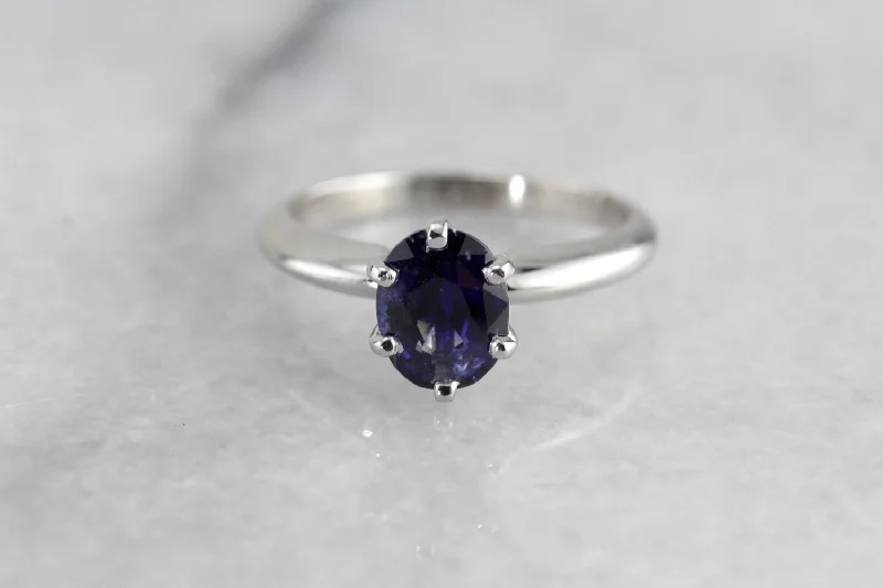 custom engagement rings -Platinum and Sapphire Engagement Ring