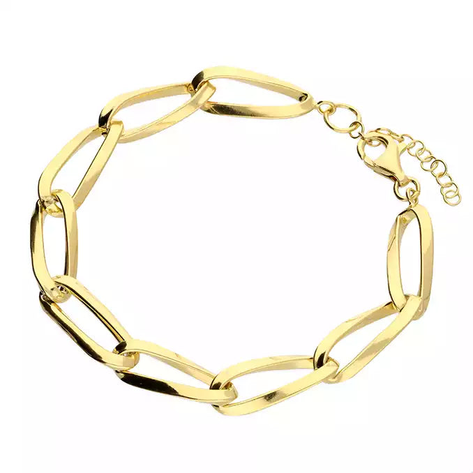 Ladies bracelets joy radiance -18ct Gold Vermeil Twisted Link Chain Bracelet