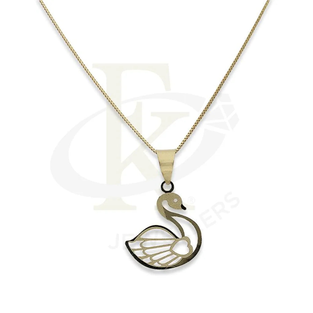 Ladies necklaces garnet charm -Gold Necklace (Chain with Swan with Heart Pendant) 18KT - FKJNKL18K2295