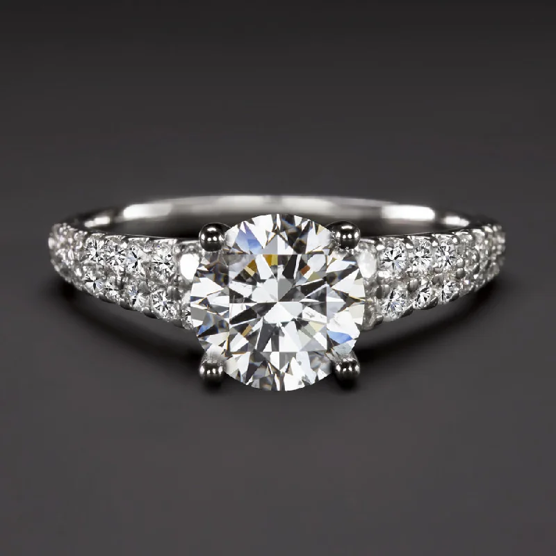 aesthetic engagement rings -1.5ct CERTIFIED I SI2 DIAMOND ENGAGEMENT RING EXCELLENT CUT ROUND TAPERED SHANK