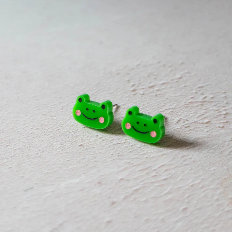 ladies earrings maintenance-Frog Earrings