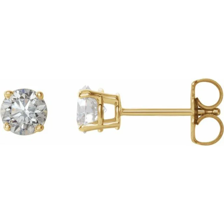 ladies earrings energy-14K Yellow 3/4 CTW Natural Diamond Stud Earrings