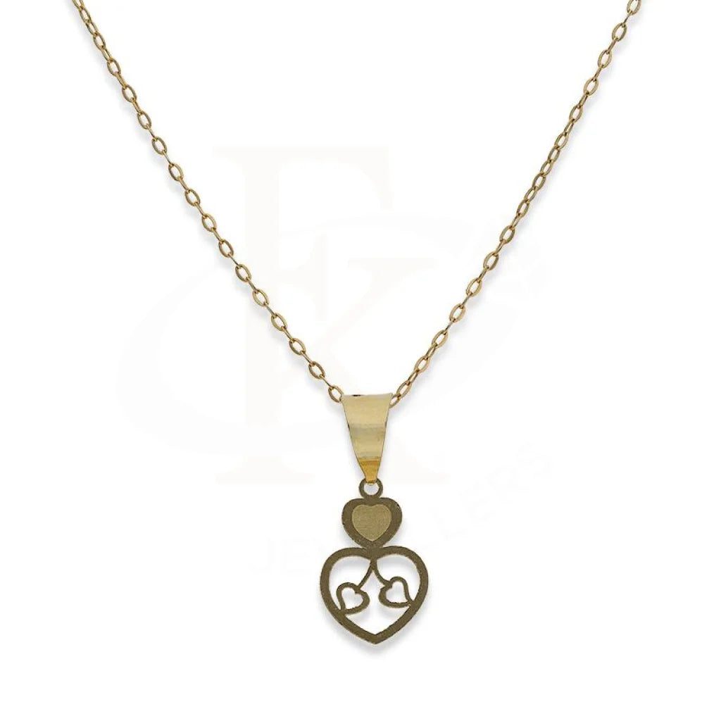 Ladies necklaces chant shine -Gold Necklace (Chain with Twin Hearts Pendant) 18KT - FKJNKL18K2332