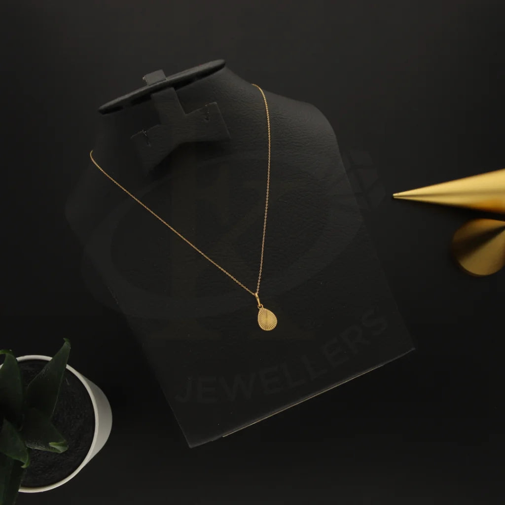 Ladies necklaces wild radiance -Gold Necklace (Chain with Pear Shaped Pendant) 21KT - FKJNKL21K3072