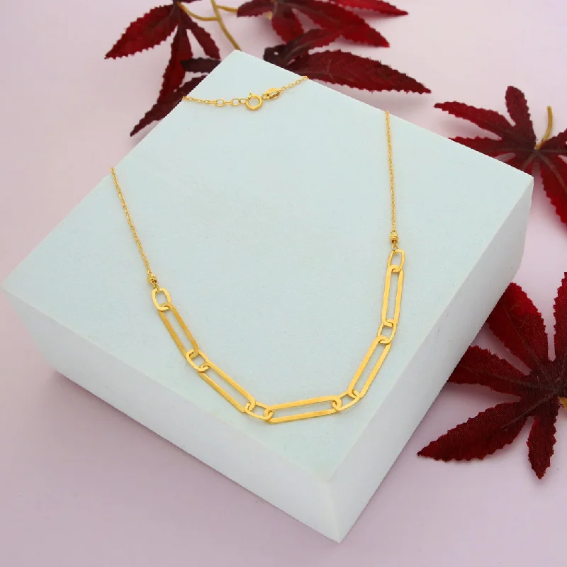 Ladies necklaces relic radiance -Gold Paperclip Shaped Necklace 21KT - FKJNKL21KM9859