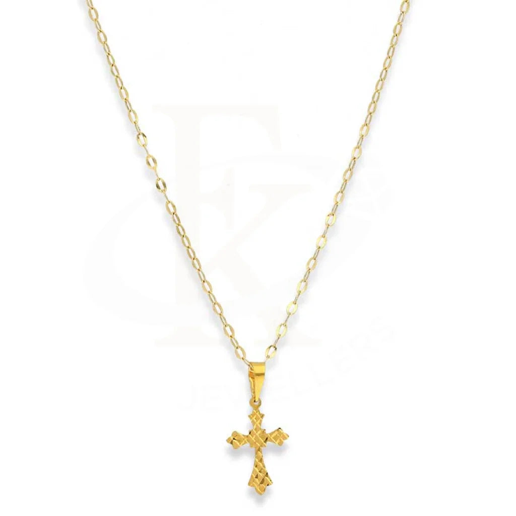 Ladies necklaces regal cut shine -Gold Necklace (Chain With Cross Pendant) 18KT - FKJNKL18K3158