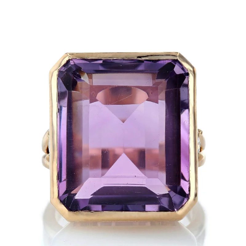 ladies rings second hand-Bezel Set Amethyst Ring