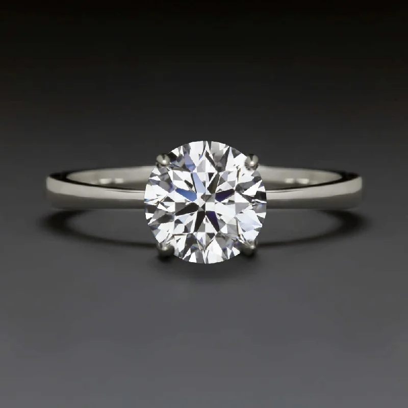 non-traditional engagement rings -1ct GIA CERTIFIED DIAMOND ENGAGEMENT RING 14k WHITE GOLD SOLITAIRE ROUND NATURAL