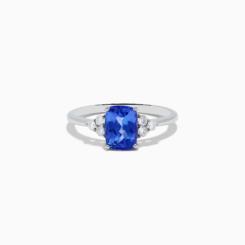 ladies rings symbolic-Nahla Siri Sterling Silver Tanzanite and Diamond Ring