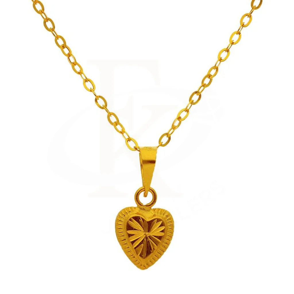 Ladies necklaces hematite shine -Gold Necklace (Chain with Heart Pendant) 18KT - FKJNKL1727