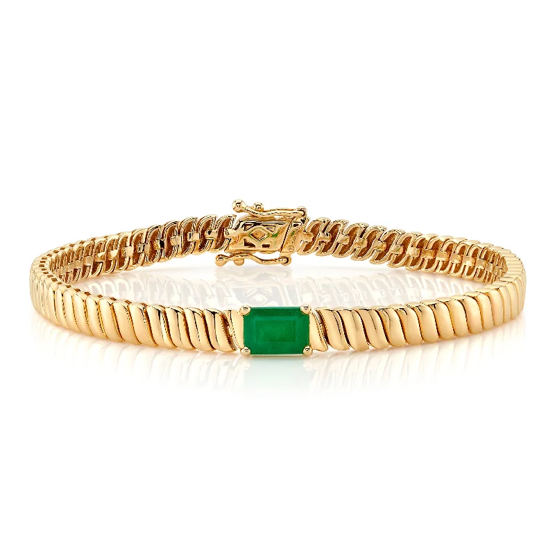 Ladies bracelets bud radiance -Emerald Baguette Bracelet