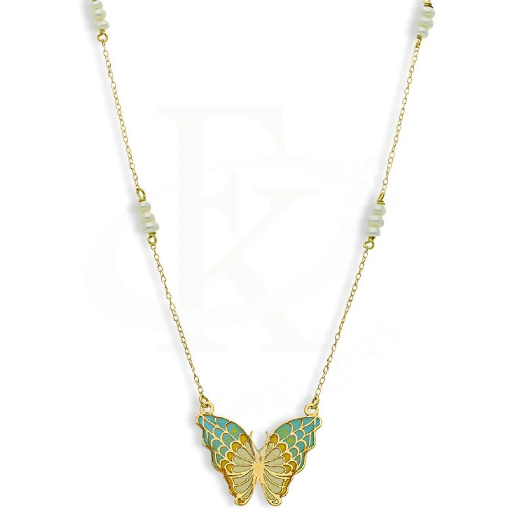 Ladies necklaces silk shine -Gold Butterfly Necklace 18KT - FKJNKL18K2546