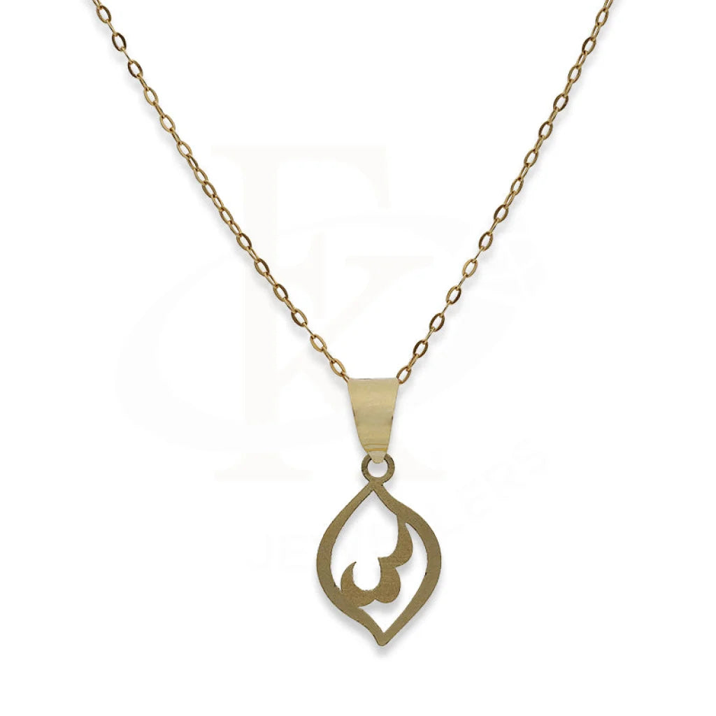 Ladies necklaces aura radiance -Gold Necklace (Chain with Leaf Shaped Pendant) 18KT - FKJNKL18K2331