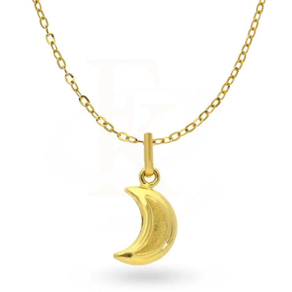 Ladies necklaces marquise shine pendant -Gold Moon Slice Necklace 18KT - FKJNKL1993