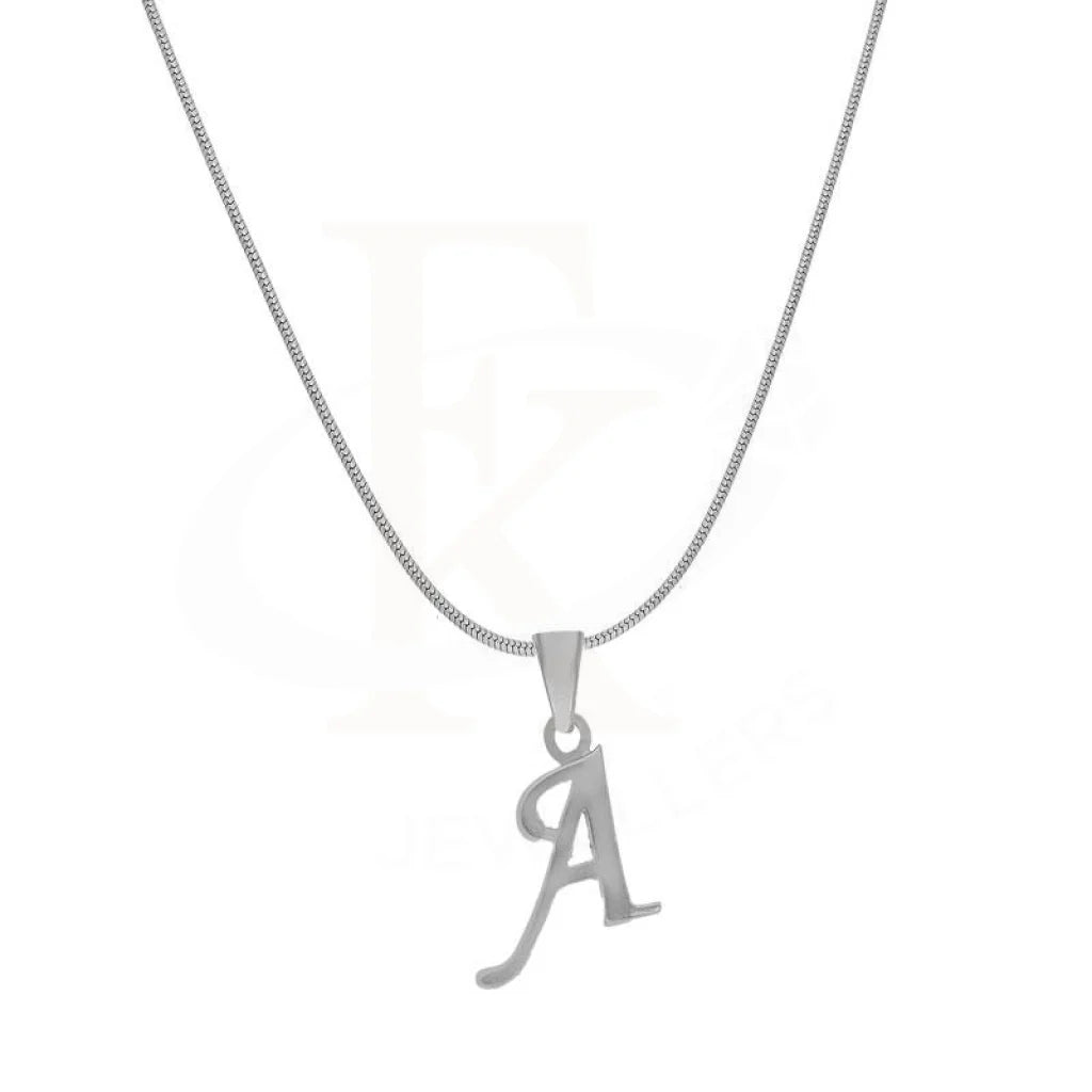 Ladies necklaces indie glow -Sterling Silver 925 Necklace (Chain with Alphabet Pendant) - FKJNKLSL2050