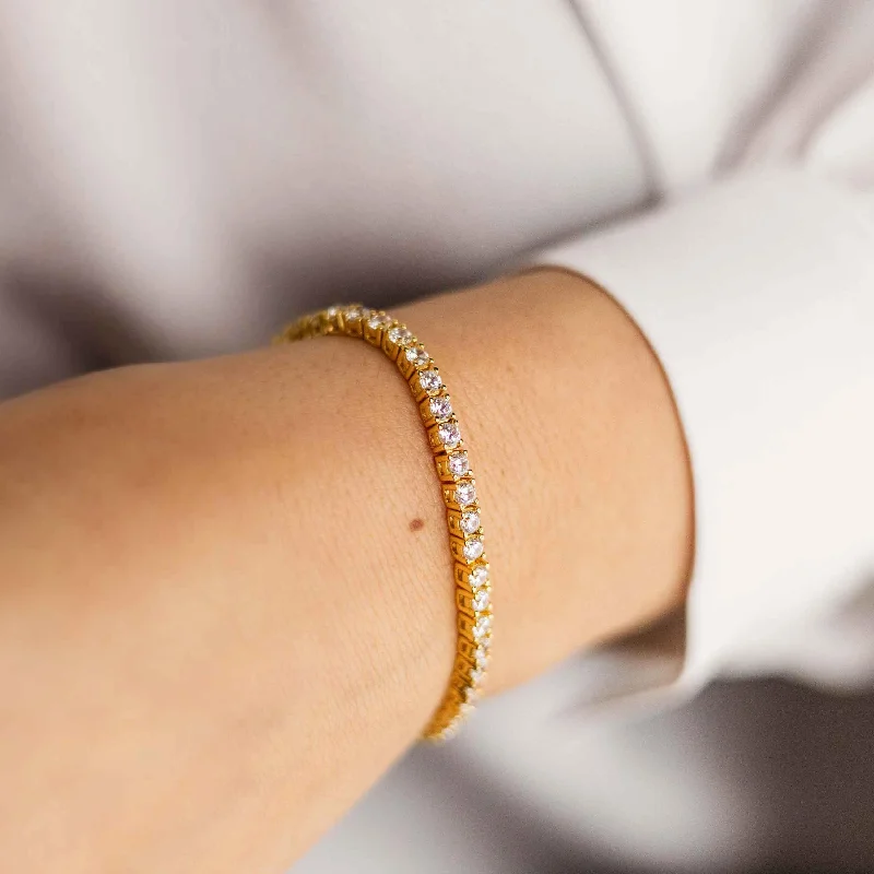 Ladies bracelets star glow -Gold Vermeil Sterling Silver Brilliant Tennis Bracelet