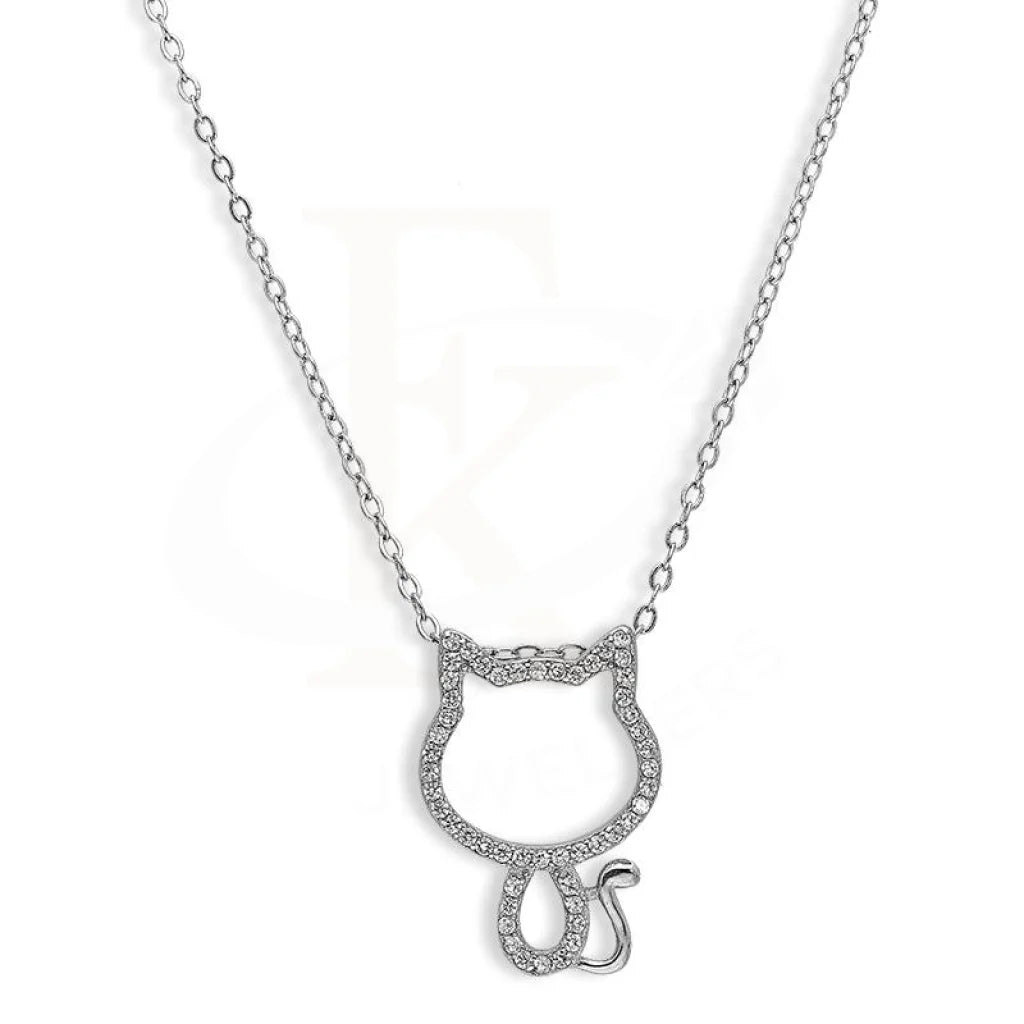 Ladies necklaces indie glow -Sterling Silver 925 Kitty Necklace - FKJNKLSL2676